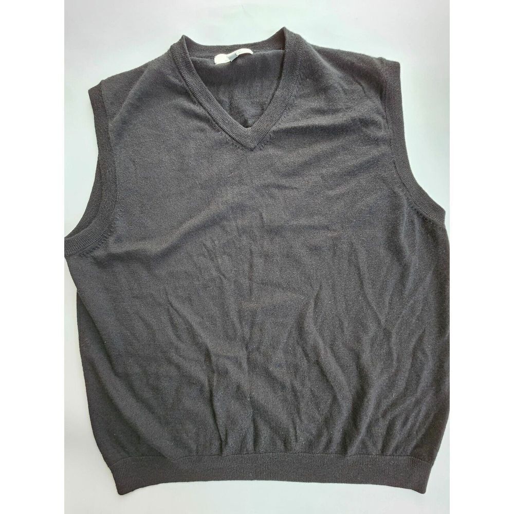 Classic Black V-Neck Sweater with Ribbed Trim